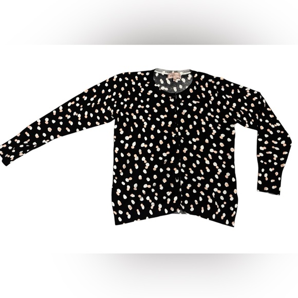 Women's Philosophy Black White & Peach Button Up Cardigan Sweater size L - Picture 1 of 10